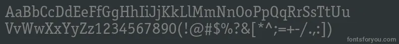 Шрифт Officinaserifbookc – серые шрифты на чёрном фоне