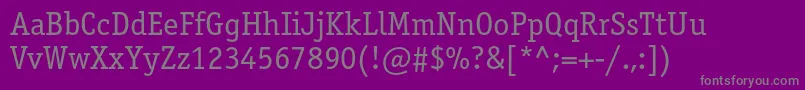 フォントOfficinaserifbookc – 紫の背景に灰色の文字