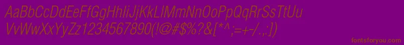 fuente HelioscondlightItalic – Fuentes Marrones Sobre Fondo Morado