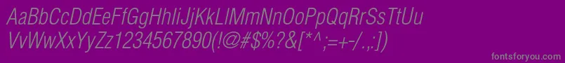 HelioscondlightItalic Font – Gray Fonts on Purple Background