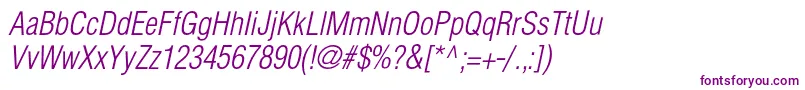 Шрифт HelioscondlightItalic – фиолетовые шрифты на белом фоне