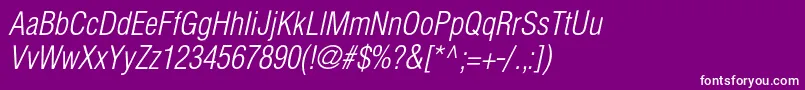 Шрифт HelioscondlightItalic – белые шрифты на фиолетовом фоне