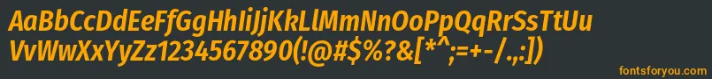 フォントFirasanscondensedSemibolditalic – 黒い背景にオレンジの文字