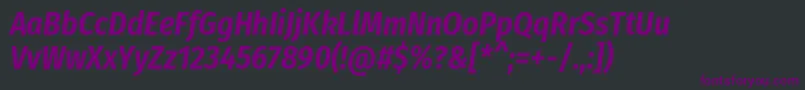 Police FirasanscondensedSemibolditalic – polices violettes sur fond noir