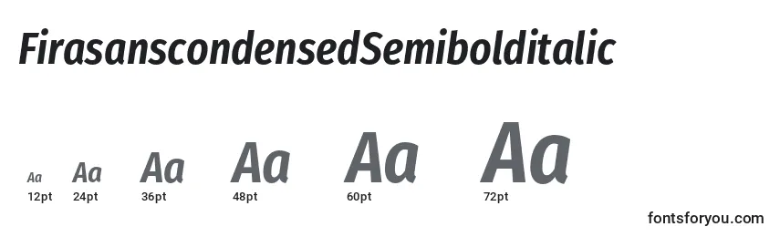 FirasanscondensedSemibolditalic Font Sizes