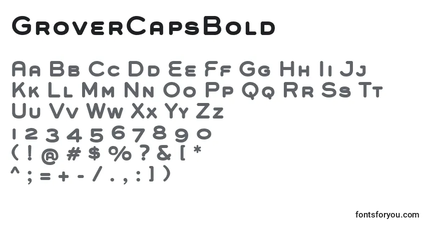 GroverCapsBoldフォント–アルファベット、数字、特殊文字