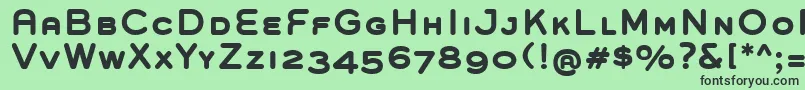 Шрифт GroverCapsBold – чёрные шрифты на зелёном фоне