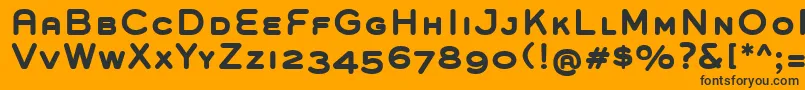 GroverCapsBold-fontti – mustat fontit oranssilla taustalla