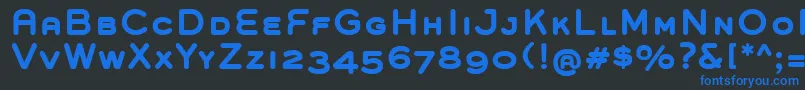 フォントGroverCapsBold – 黒い背景に青い文字