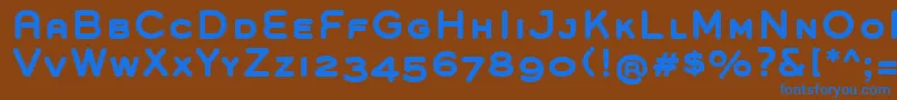 フォントGroverCapsBold – 茶色の背景に青い文字