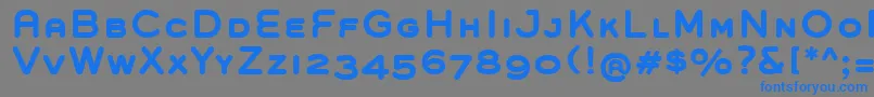 GroverCapsBold-Schriftart – Blaue Schriften auf grauem Hintergrund