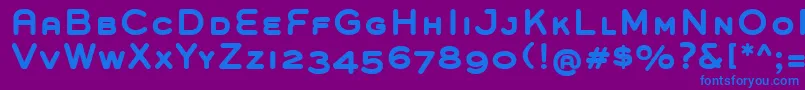 GroverCapsBold-fontti – siniset fontit violetilla taustalla