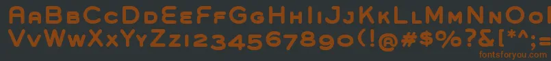GroverCapsBold-fontti – ruskeat fontit mustalla taustalla