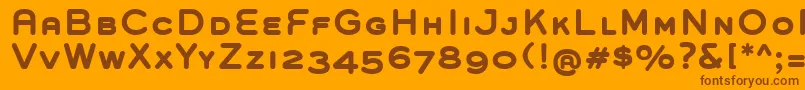 Fonte GroverCapsBold – fontes marrons em um fundo laranja