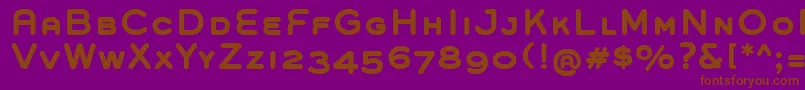 フォントGroverCapsBold – 紫色の背景に茶色のフォント