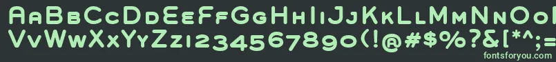 GroverCapsBold-fontti – vihreät fontit mustalla taustalla