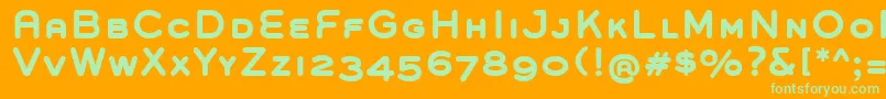 GroverCapsBold-Schriftart – Grüne Schriften auf orangefarbenem Hintergrund