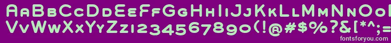 Fonte GroverCapsBold – fontes verdes em um fundo violeta