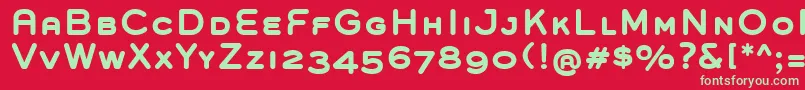 GroverCapsBold-fontti – vihreät fontit punaisella taustalla