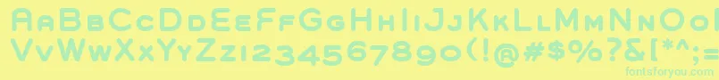 GroverCapsBold Font – Green Fonts on Yellow Background