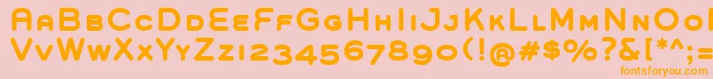 Czcionka GroverCapsBold – pomarańczowe czcionki na różowym tle