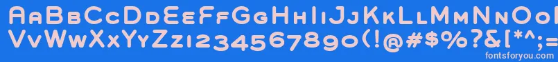 GroverCapsBold-Schriftart – Rosa Schriften auf blauem Hintergrund
