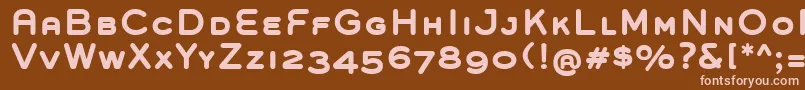 GroverCapsBold-Schriftart – Rosa Schriften auf braunem Hintergrund