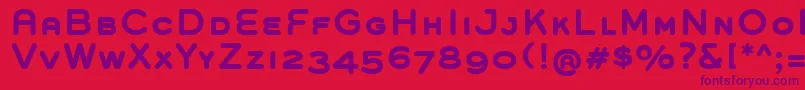 Czcionka GroverCapsBold – fioletowe czcionki na czerwonym tle