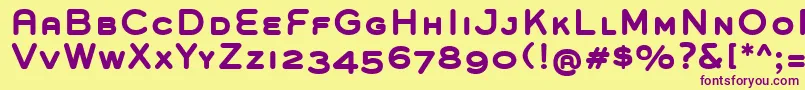 GroverCapsBold Font – Purple Fonts on Yellow Background