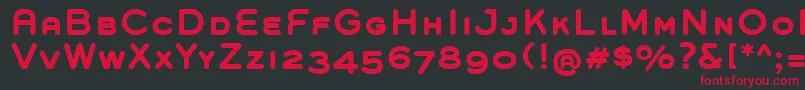フォントGroverCapsBold – 黒い背景に赤い文字
