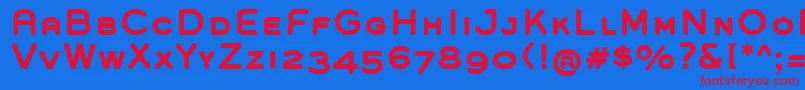 GroverCapsBold-fontti – punaiset fontit sinisellä taustalla