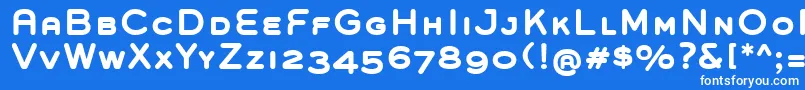 フォントGroverCapsBold – 青い背景に白い文字