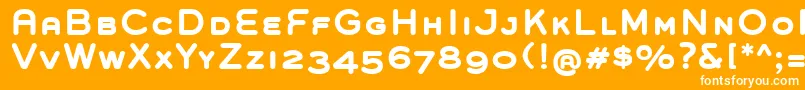 GroverCapsBold-fontti – valkoiset fontit oranssilla taustalla