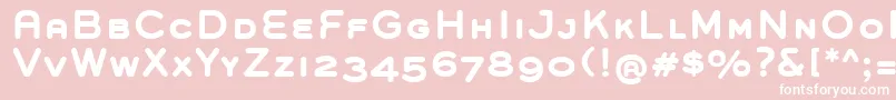 Fonte GroverCapsBold – fontes brancas em um fundo rosa