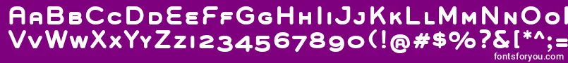GroverCapsBold-fontti – valkoiset fontit violetilla taustalla