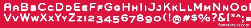GroverCapsBold-fontti – valkoiset fontit punaisella taustalla
