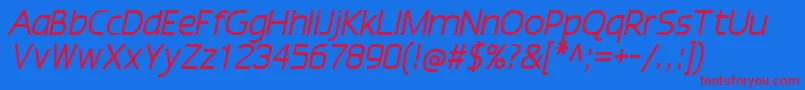 EpsySansItalic Font – Red Fonts on Blue Background