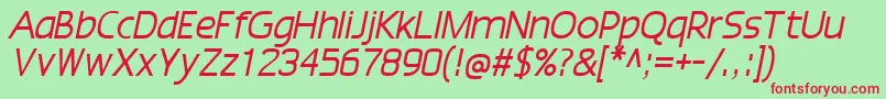 EpsySansItalic Font – Red Fonts on Green Background