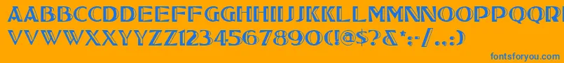 Tucsonone Font – Blue Fonts on Orange Background