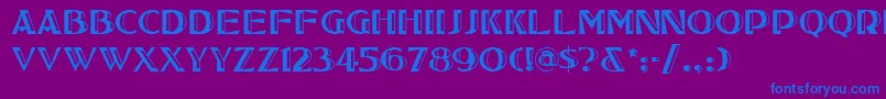 フォントTucsonone – 紫色の背景に青い文字