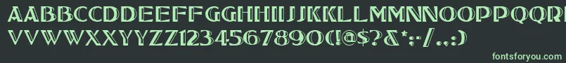Tucsonone Font – Green Fonts on Black Background