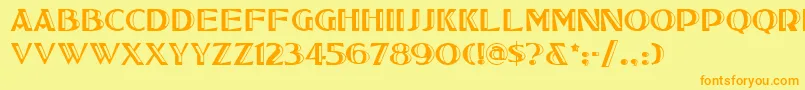 Tucsonone Font – Orange Fonts on Yellow Background