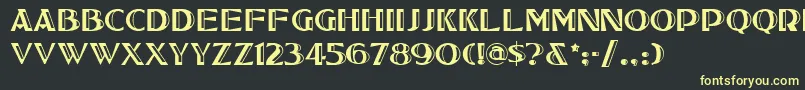 フォントTucsonone – 黒い背景に黄色の文字