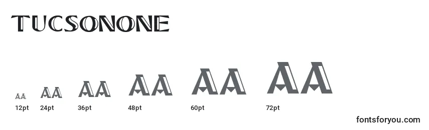 Размеры шрифта Tucsonone