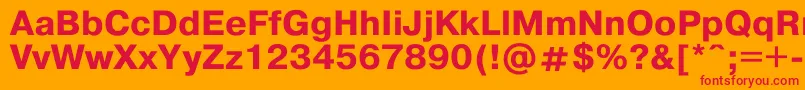 Pragmat1 Font – Red Fonts on Orange Background