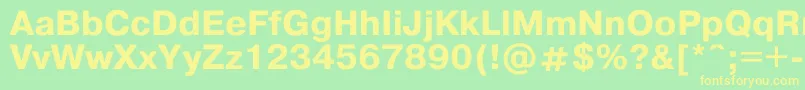 Pragmat1 Font – Yellow Fonts on Green Background