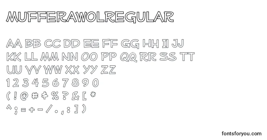 A fonte MufferawolRegular – alfabeto, números, caracteres especiais