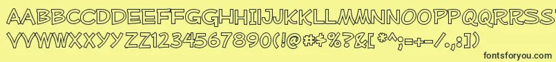 MufferawolRegular Font – Black Fonts on Yellow Background