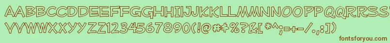 MufferawolRegular-Schriftart – Braune Schriften auf grünem Hintergrund