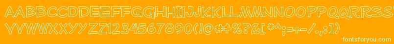 MufferawolRegular Font – Green Fonts on Orange Background
